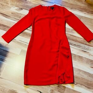 Banana Republic Vibrant Red Long Sleeve Dress